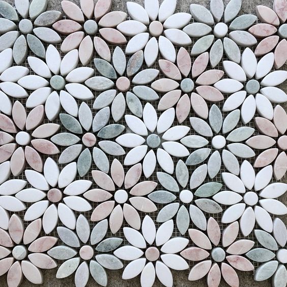 Calacatta Marble Flower Mosaic Tiles – QUANmosaic